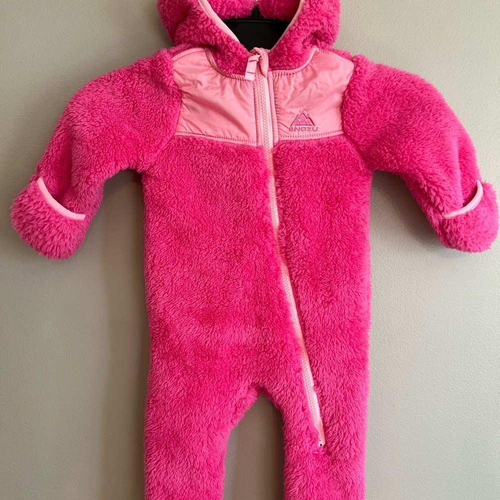Snozu Bright Pink Fleece Kids Footie
